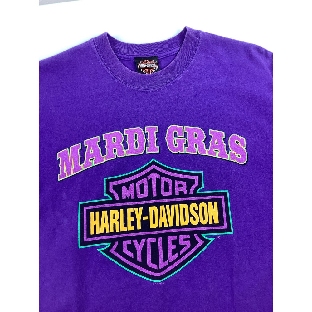 Harley Davidson Mardi Gras Bayou Country 2007 SL T-Shirt women SZ M - Picture 9 of 12